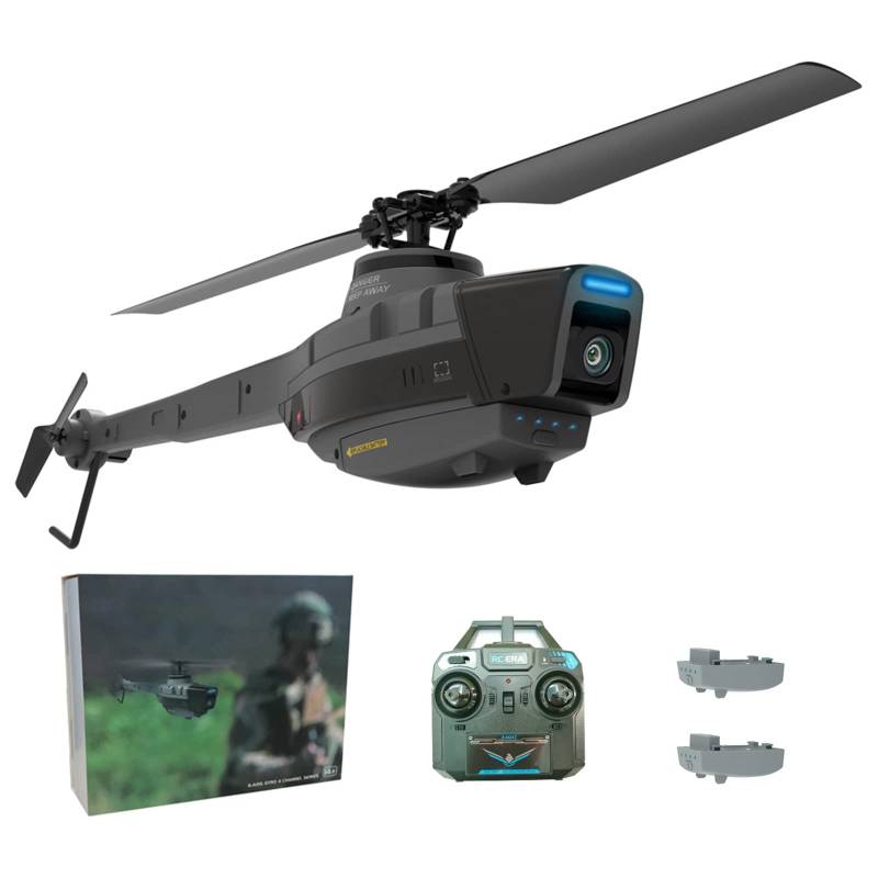 YGWXYYZJ Drohne RC C128 Hubschrauber, 4-Kanal-2.4-GHz Mini-RC-Quadrocopter Mit 1080P-HD-Kamera, 6-Achsen-Gyro-Höhenhaltefunktion, Start/Landung Mit Einer Taste Für Anfänger von YGWXYYZJ