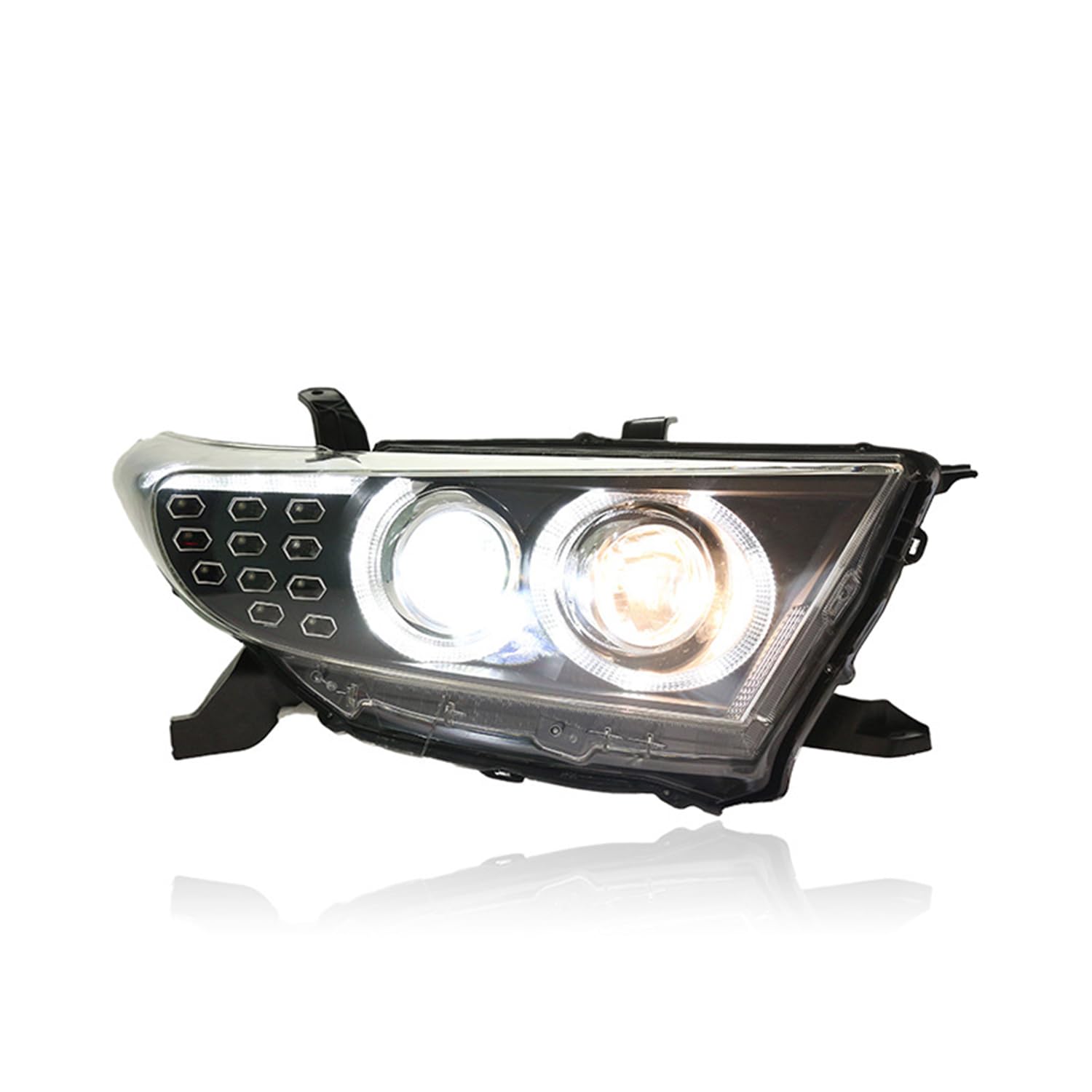 YGYGNZBV Scheinwerfer Montage Tanne für Toyota Highlander 2012-2014, LED Frontscheinwerfer mit DRL Sequentielle Blinker Autozubehör von YGYGNZBV