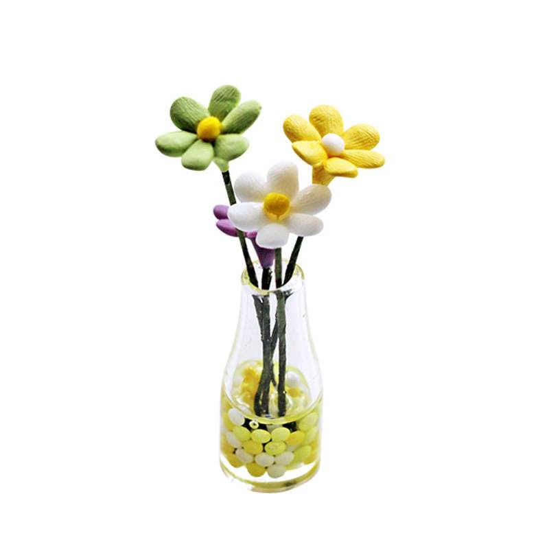 YHAILI Miniaturzubehör Little Flower Model Mit Glasflaschensimulation Vase Toy Decoraiton von YHAILI