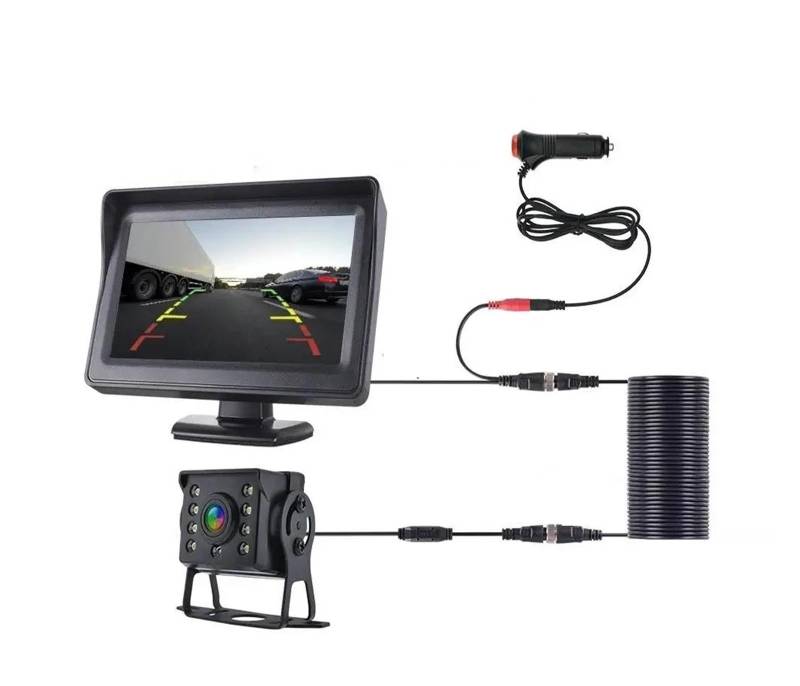 YHAINI Auto-Rückfahrkamera Parkplatz Für Reverse Backup Auto Rückansicht Kamera CCD HD Für Mit Monitor 4,3 Zoll LED Sicherheit Für Bus LKW RV Anhänger von YHAINI