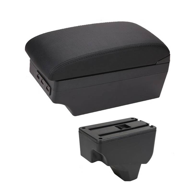 YHAINI Konsolen-Aufbewahrungsbox Armlehnenbox für Peugeot 2008 Für Peugeot 208 2019 2020 2021 Auto Zentrale Lagerung USB Armlehne Zubehör(E1 Black Line) von YHAINI