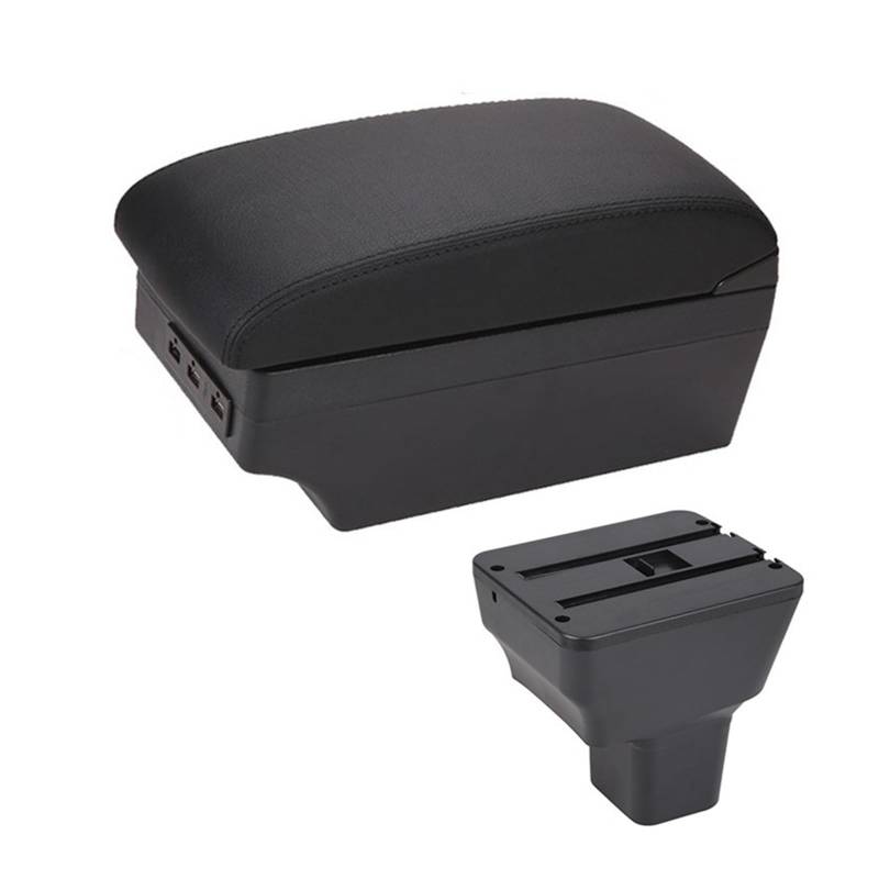 YHAINI Konsolen-Aufbewahrungsbox Auto Armlehne Box für Nissan für Kicks 2016-2021 Hand Arm Rest Center Console Storage USB Retrofit Teile Zubehör(E1 Black Line) von YHAINI