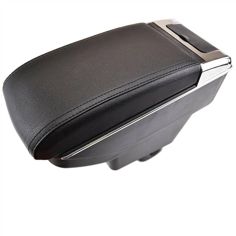 YHAINI Konsolen-Aufbewahrungsbox Auto-Mittelkonsolen-Armlehne, Aufbewahrungsbox, Leder-Mittelarmlehne, Armlehne für Suzuki SX4 2007 2008 2010 2011 2012 2013(Black Thread) von YHAINI