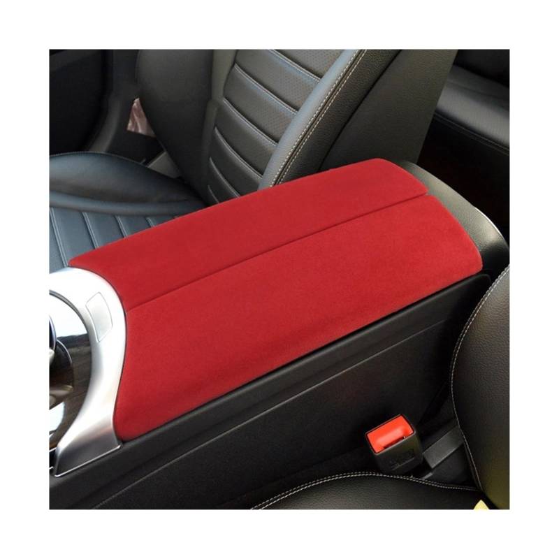 YHAINI Konsolen-Aufbewahrungsbox Für Mercedes für Benz C-Klasse W205 G-LC X253 Car Wrapping ABS Armlehne Box Panel Mittelkonsole Abdeckungen Aufkleber Trim(Rot) von YHAINI