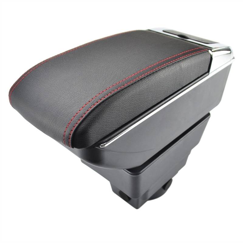 YHAINI Konsolen-Aufbewahrungsbox Für Opel für Astra J 2009-Present Auto Armlehne Armlehne Dual Layer Aufbewahrungsbox Dekoration Auto Styling(Red Thread) von YHAINI