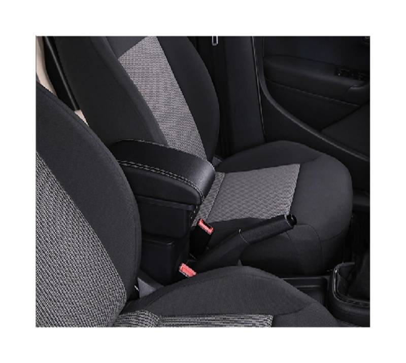 YHAINI Konsolen-Aufbewahrungsbox Für Opel für Corsa D Auto Armlehne Aufbewahrungsbox Innenraum Modifizierter USB Auto Innenraum Armlehne Box Autozubehör(Black White,B3) von YHAINI