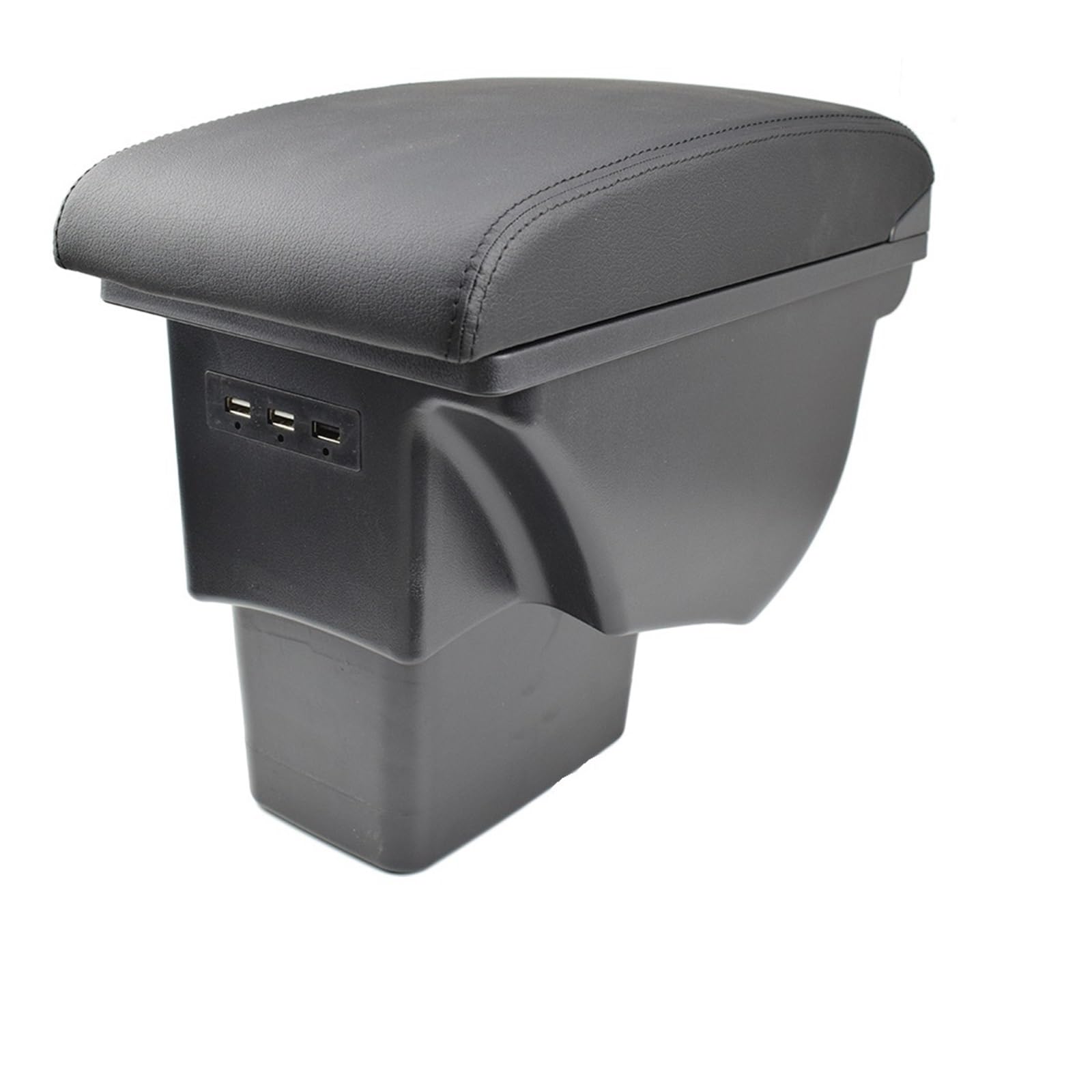 YHAINI Konsolen-Aufbewahrungsbox Schwarzes Leder Auto Center Console Storage Box Armlehne für Kia Soul 2010 2011 2012 2013 für mit USB-Schnittstelle Inhaltsänderung von YHAINI