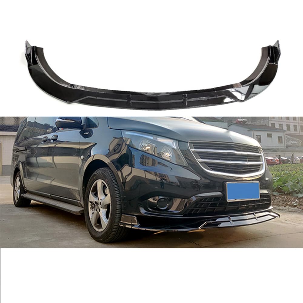 Auto Stoßstange Frontspoiler für Mercedes-Benz vito W447 2016-2024 ABS Stoßstange Spoilerlippe Diffusor Lippe Körper AntiKollision Kinnschutz Styling Tuning Zubehör, Glossy Black von YHANNI