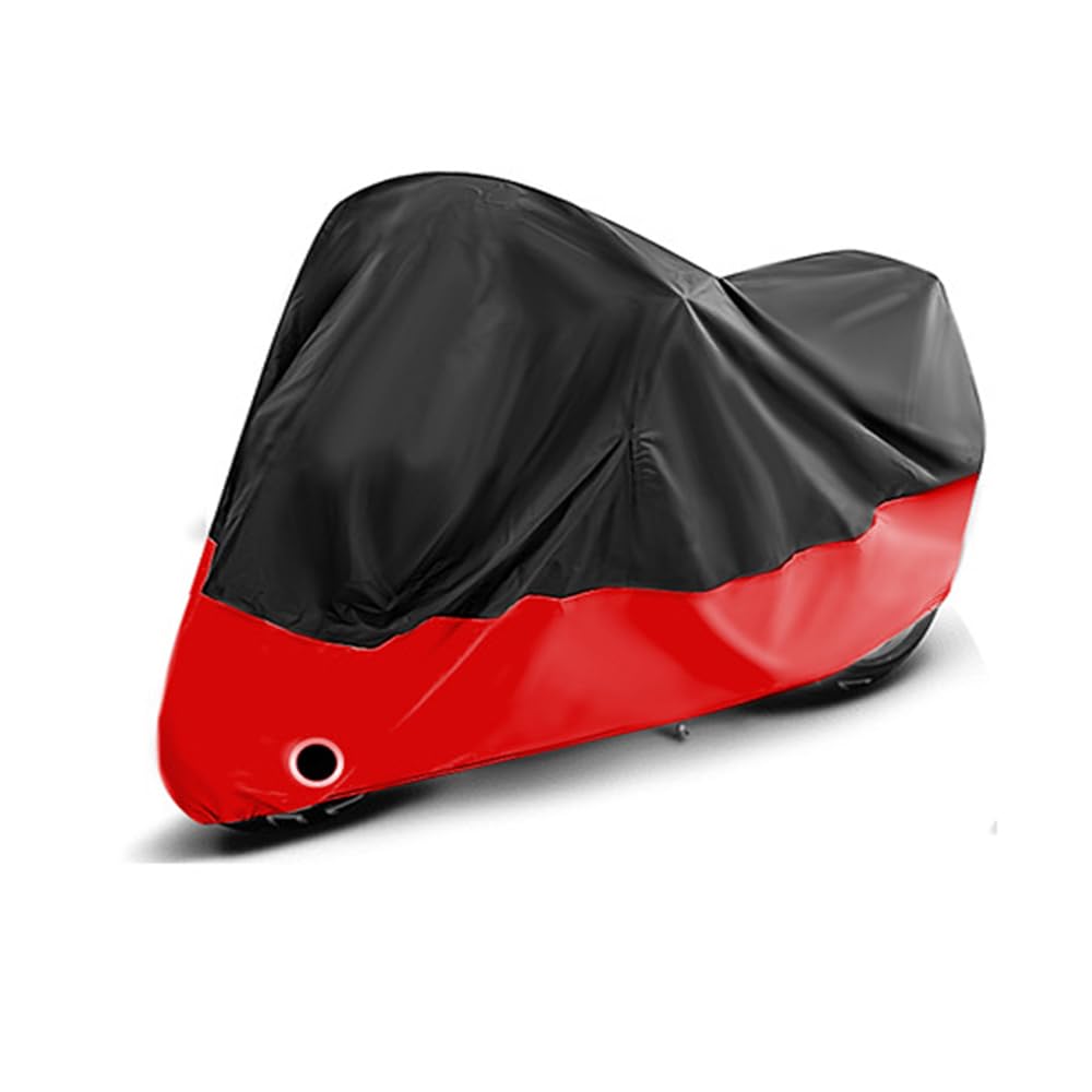 Speziell Motorradabdeckung, für Aprilia RS660 RS 660 190T Motorrad Abdeckplane Winterfest Regen Staub Kälte UV-Schutz Breathable Mit Schlüsselloch,BlackRed von YHANNI