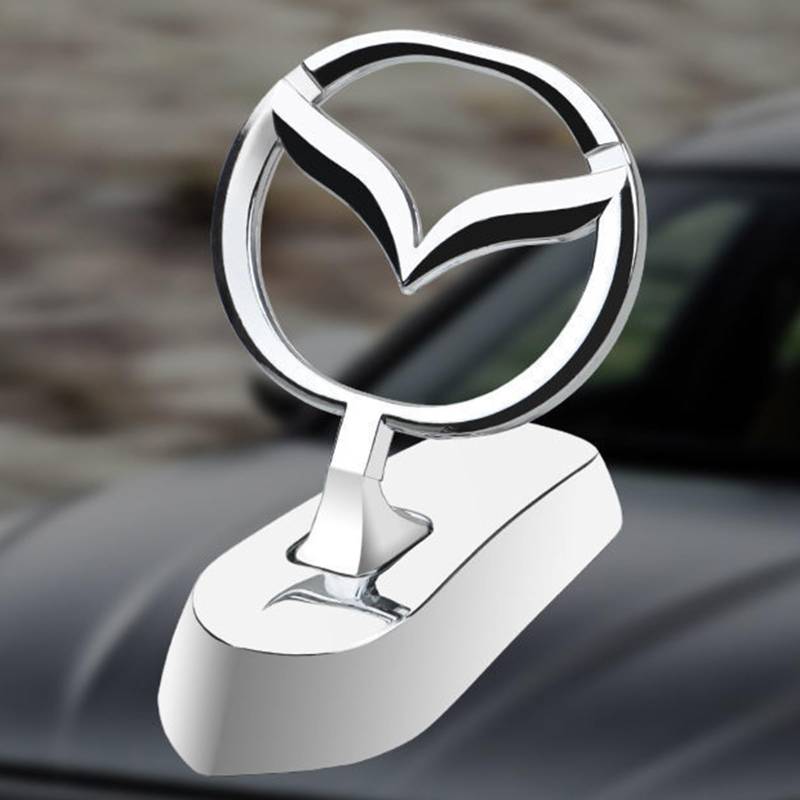 Auto Emblem für Mazda CX-30 EV, 3D Logo Auto Abzeichen, Auto Metallabzeichen, Auto Frontabdeckung Chrom Kühlerfigur,A von YHIKAHT