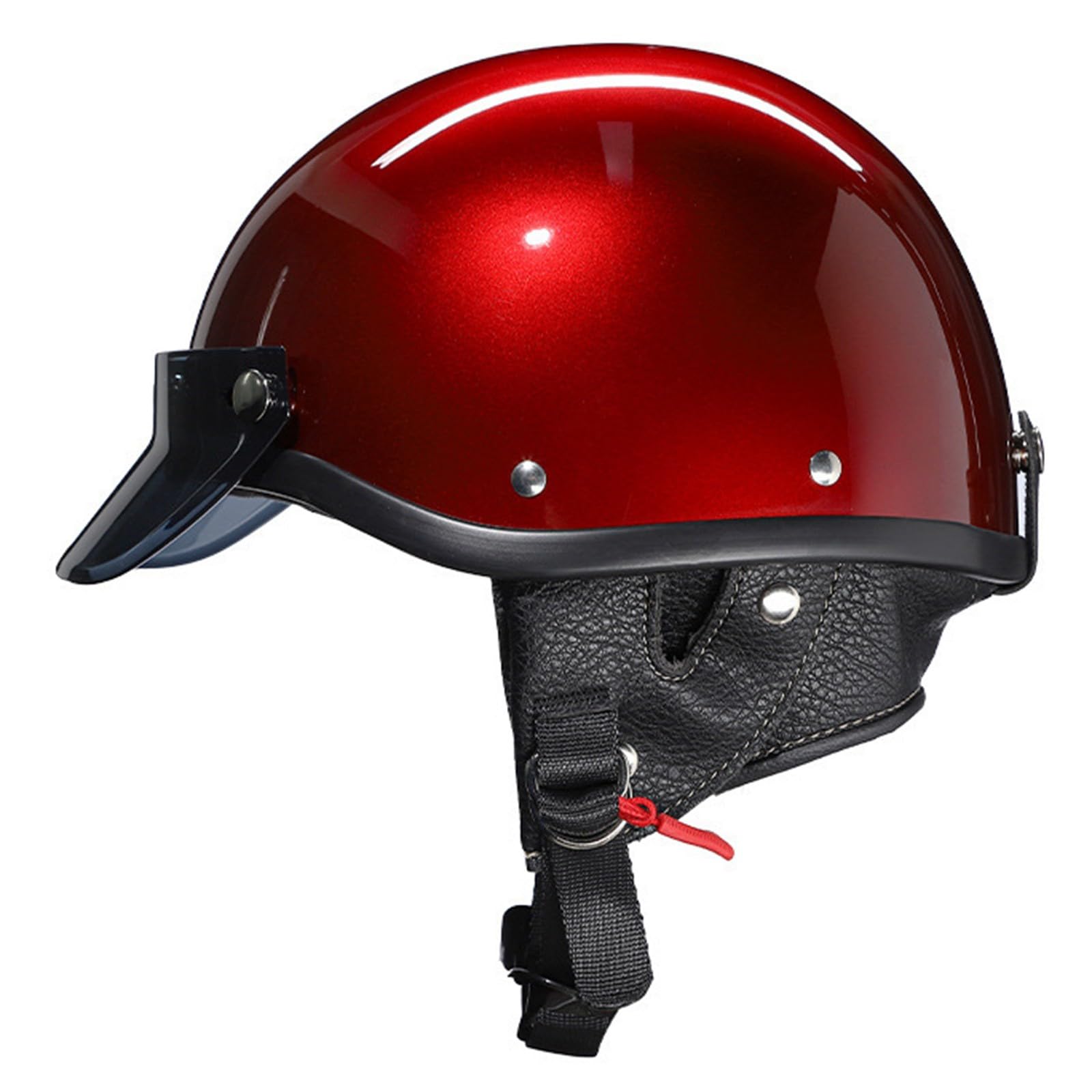 Motorradhelm Motorrad Halbhelme Jethelm Braincap Scooter Helm ECE Zertifizierung Retro Rollerhelm Bike Moped Helm für Erwachsene Damen und Herren für alle vier Jahreszeiten G,L=57-59CM von YHIY