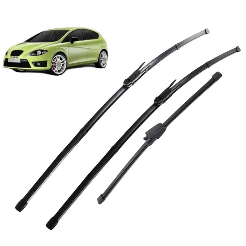 Scheibenwischer Vorne für Seat Leon Typ 1P Schrägheck 2009–2012,26"+26"+11", Leiser Ersatzwischblätter Wischer Klingen Wischerblätter Wischerblatt Hinten Heckwischer Wischblattersatz ZubehöR von YHNQFB