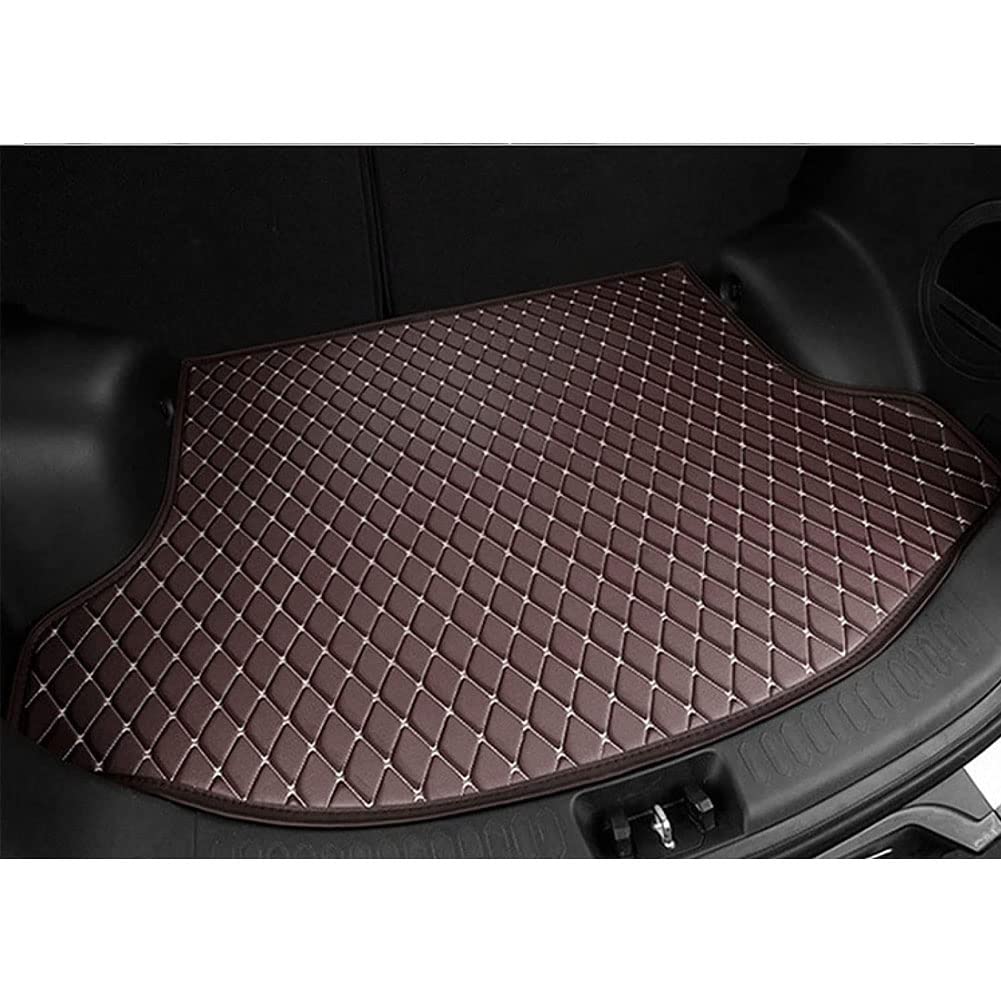 Kofferraummatte Auto Kofferraummatten für Mini Clubman (R55) 2010-2014, Künstlich Leder Schutzmatte rutschfest Kofferraumwanne Wasserdicht Autozubehör,D/Coffee von YHQKJ