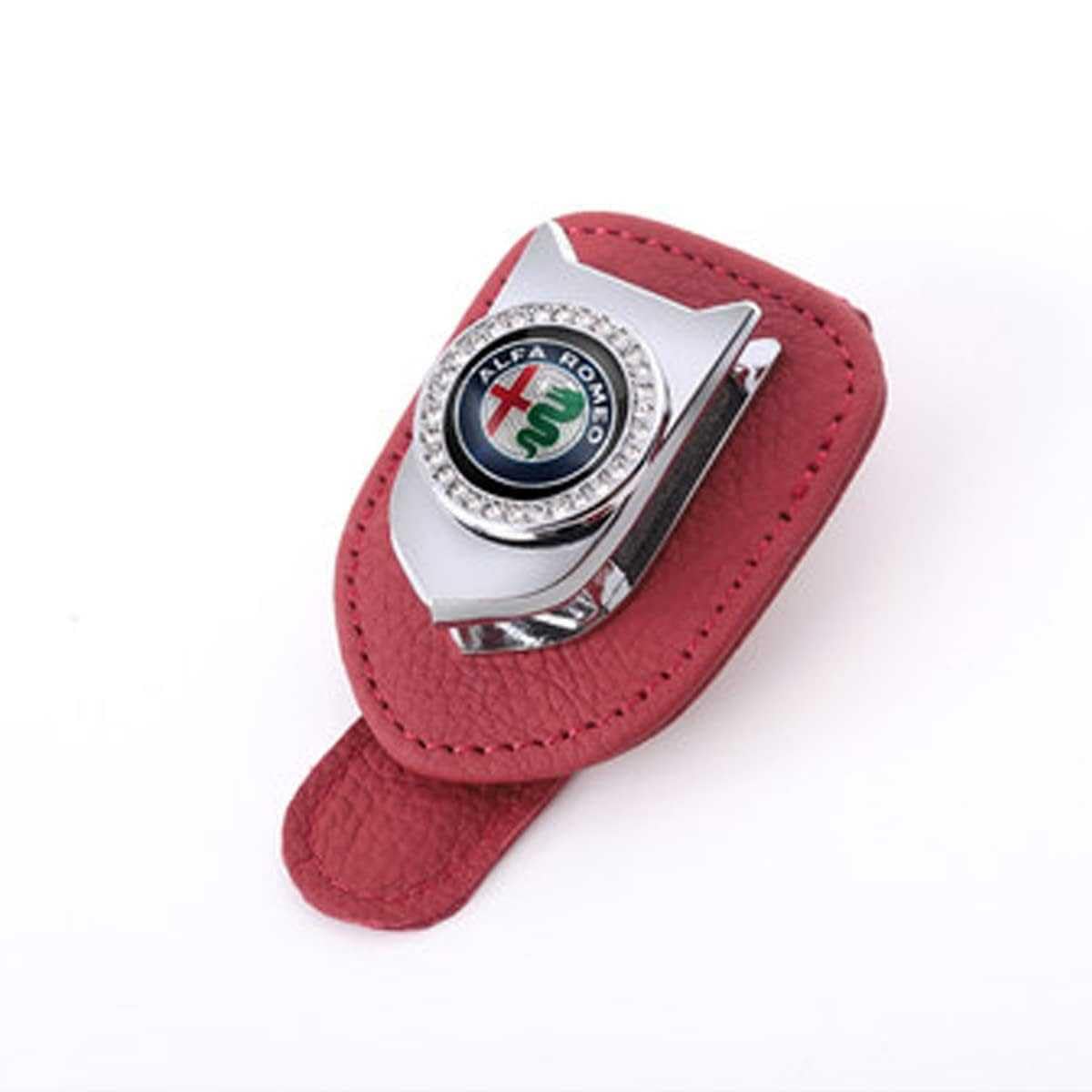 YHSLPL Brillenhalter für Auto für Alfa Romeo Giulietta Giulia Stelvio Mito 147 156 159 166, Auto Visier Sonnenbrillen Halterung Magnetische Sonnenbrillenhalter Ticket Clip von YHSLPL