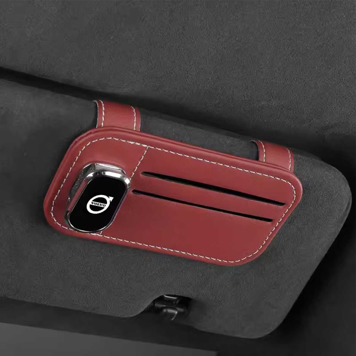 YHSLPL Brillenhalter für Auto für Volvo XC40 XC60 XC90 V90 V60 S90 S60, Auto Visier Sonnenbrillen Halterung Magnetische Sonnenbrillenhalter Ticket Clip von YHSLPL