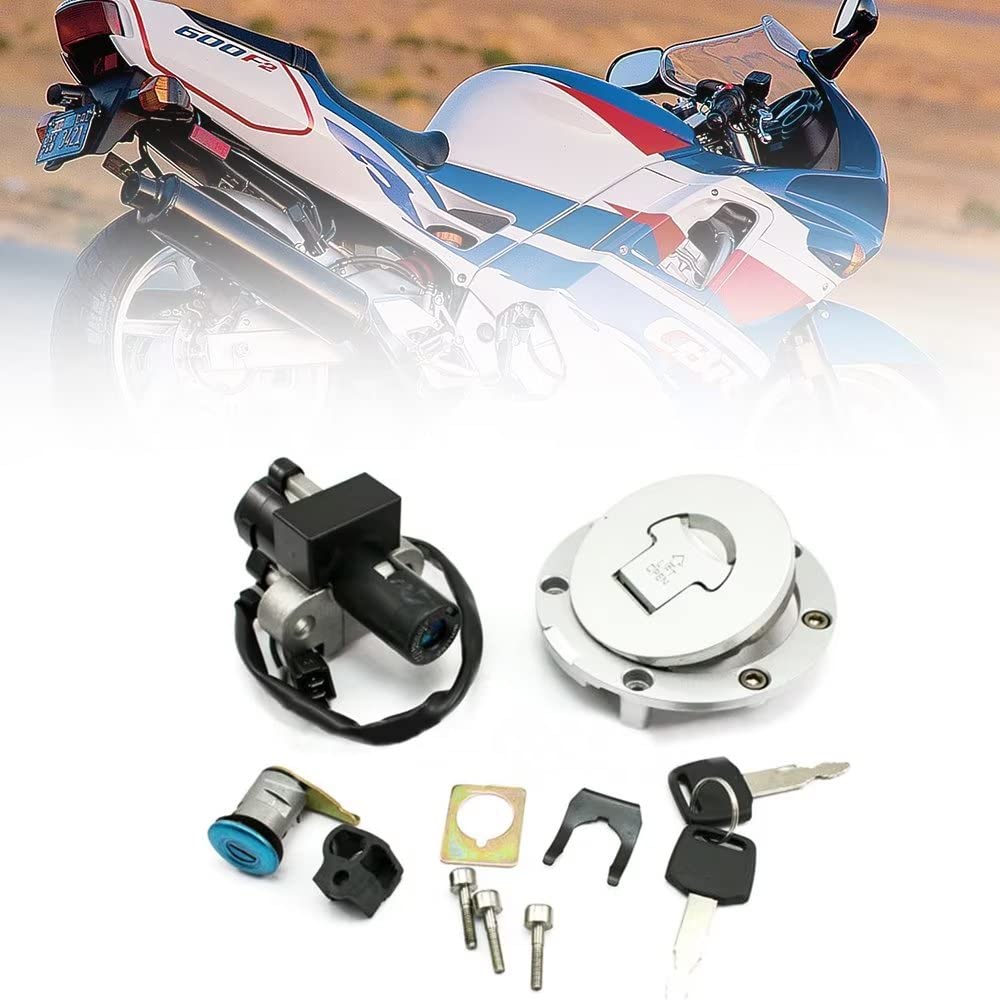 Zündschloss Motorrad-Zündschloss Tankdeckel Sitzschloss Schlüssel Lock-Set Tankdeckelschlüssel-Set für Honda CBR900RR (92-95) / CBR919RR (96-99) / RVF400 NC35/ VFR400 NC30 (1989-1992) (1994-1996) usw. von YHTIMIOX