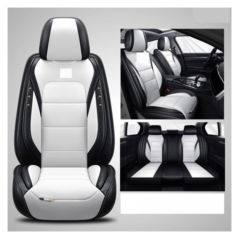 Autozubehör Sitzbezug-Set Limousine 5 Sitzer Auto Automotive Kompatibel Mit Golf 5 BMW F10 Passat B8 Peugeot 206 Rosa(White with Black) von YHURALTEX