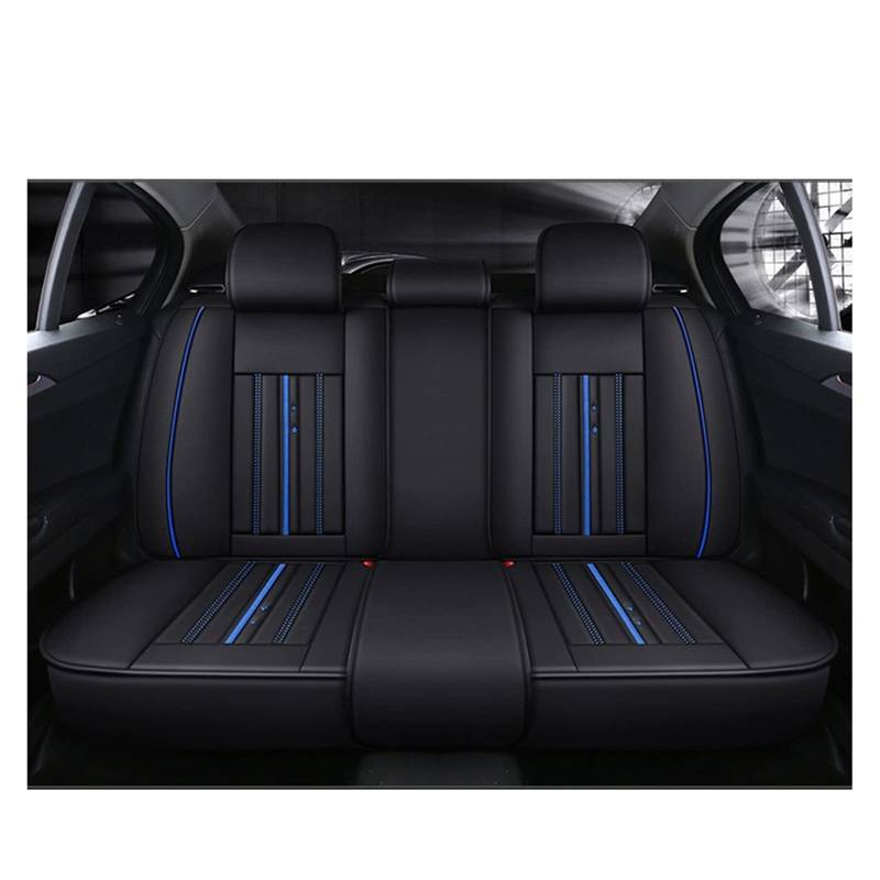 YHURALTEX Autositzbezug aus Leder, atmungsaktive Autositzbezüge for Autos und SUVs, universelle Autositzbezüge und Zubehör(Blue Rear) von YHURALTEX