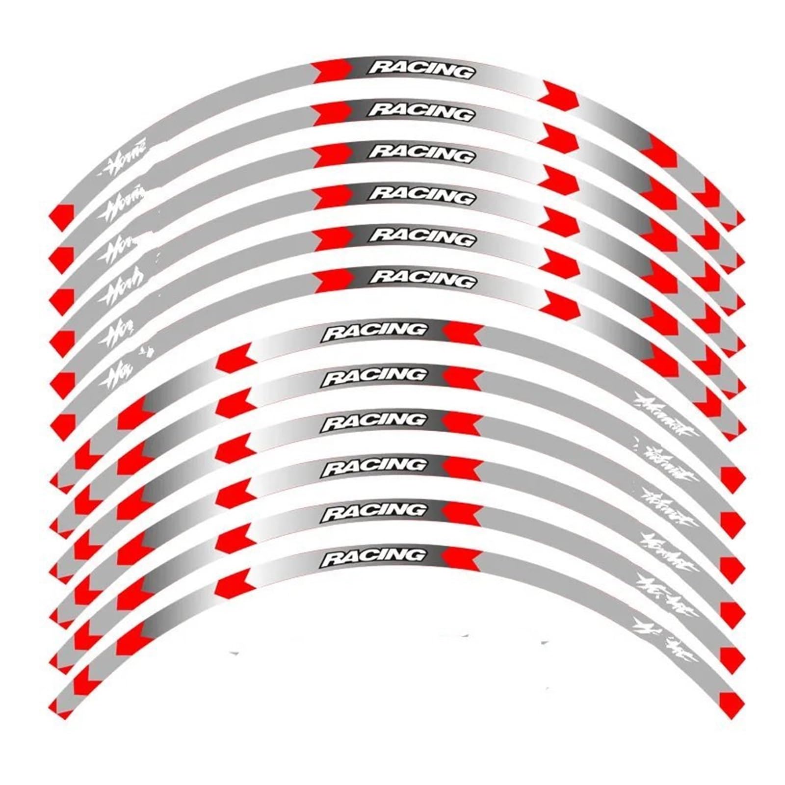 Motorrad Radaufkleber 12 Stück Passend Für Motorrad-Radaufkleber, Streifen, Reflektierende Felgendekoration Für H&ornet 250 900 400 Felgenaufkleber(9) von YHYFFSS