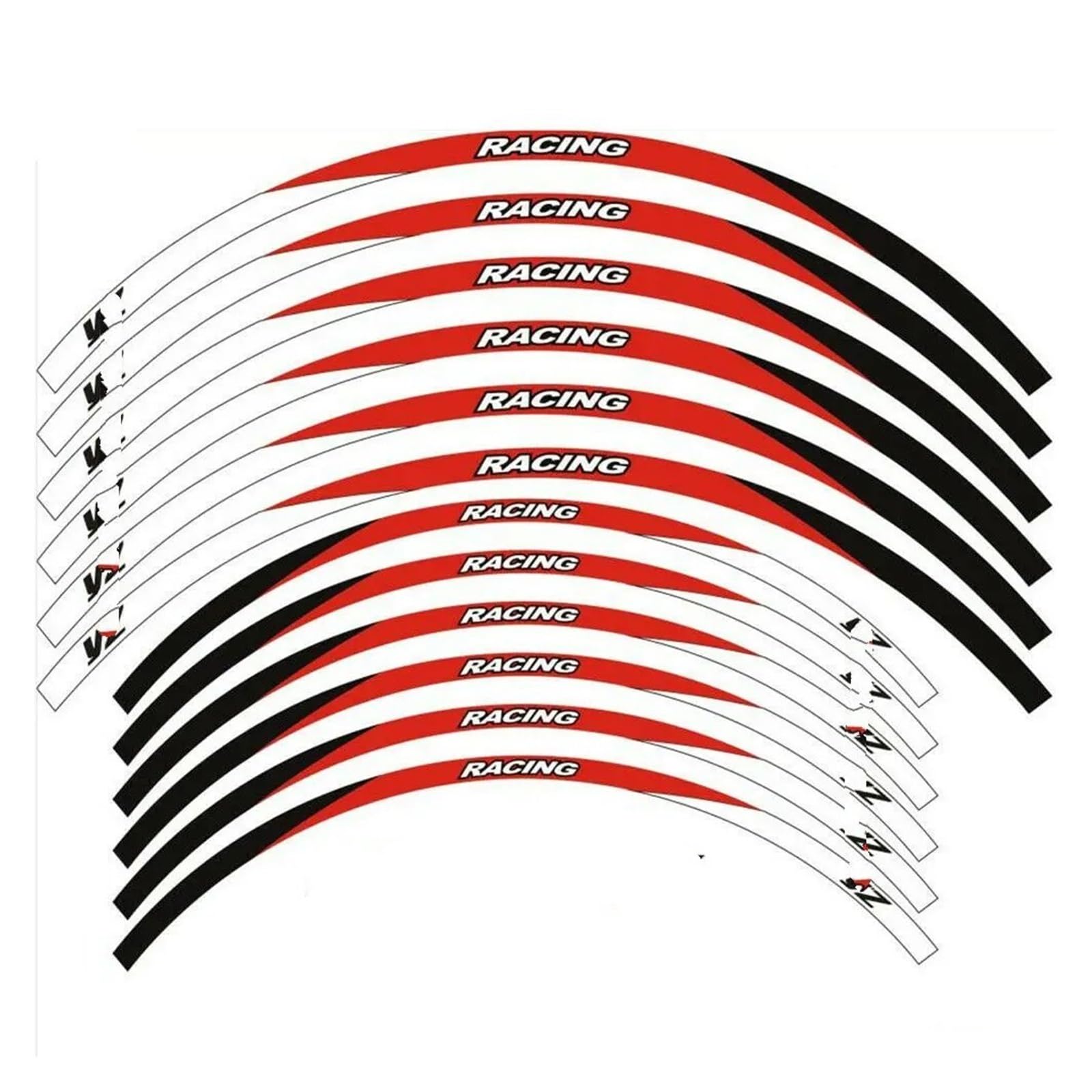 Motorrad Radaufkleber 12PS Motorradfelgen-Radstreifen-Klebeband-Aufkleber 21 19 18 Für Ya&maha Für YZ 125 Für 125X 250 Für 250X Felgenaufkleber(Red 1) von YHYFFSS