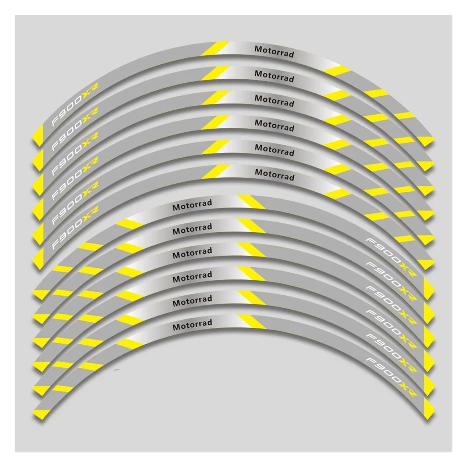 Motorrad Radaufkleber Für F900XR Motorrad Räder Aufkleber Zubehör Reflektierende Streifen Felge Dekorative Decals Set Felgenaufkleber(2L B Yellow) von YHYFFSS