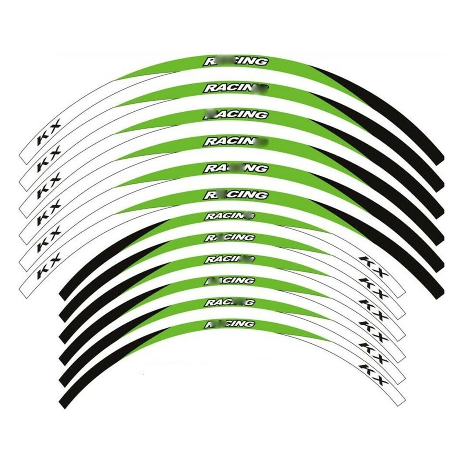 Motorrad Radaufkleber Für K&awasaki Für KX 125 250 250X 250F 450 450X 450F 12PS Motorrad Felgenstreifen Aufkleber 21''19''18'' Klebeband Felgenaufkleber(2) von YHYFFSS