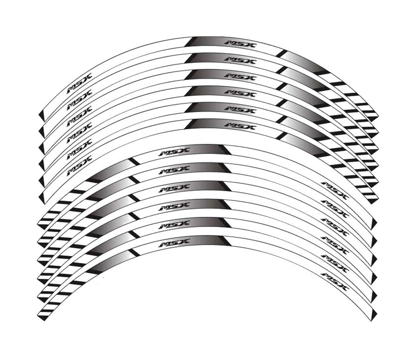 Motorrad Radaufkleber Für MSX 125 Für Grom 125 2022 Für RIM Motorrad Innenring Reflektierende Streifen Aufkleber Multicolor Wasserdicht Aufkleber Felgenaufkleber(4) von YHYFFSS