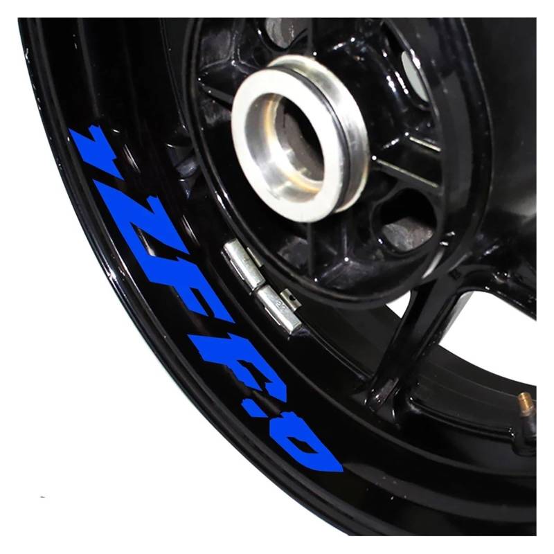 Motorrad Radaufkleber Für Ya&maha Für YZF R6 Motorrad Rad Aufkleber Reflektierende Felge Streifen Band Motorrad Aufkleber Styling Stick Felgenaufkleber(Reflective Blue) von YHYFFSS