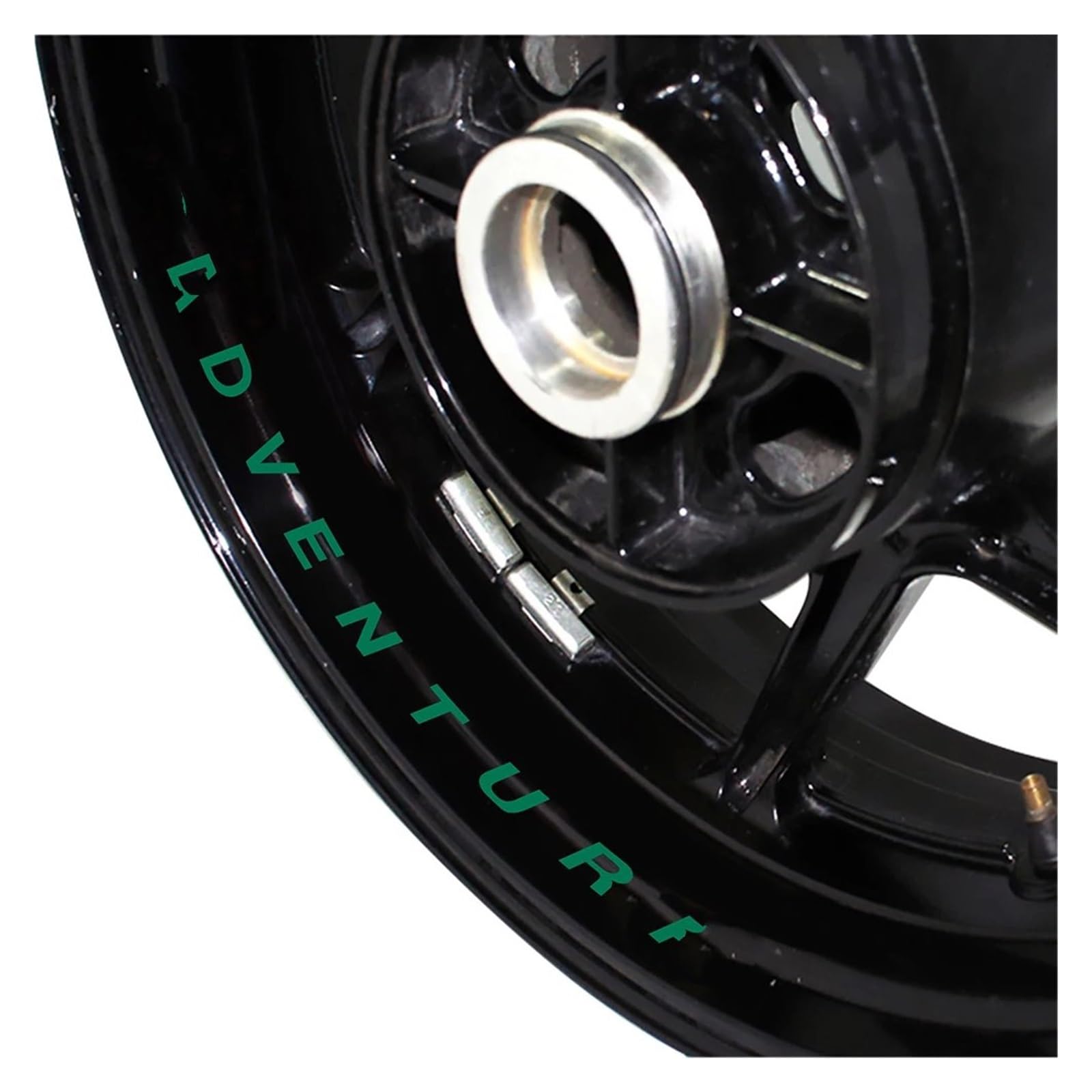 Motorrad Radaufkleber Motorrad Aufkleber Wasserdicht Dekorative Rad Streifen Reflektierende Innenring Aufkleber Für S&uzuki Für GS A&dventure Felgenaufkleber(Reflective Green) von YHYFFSS