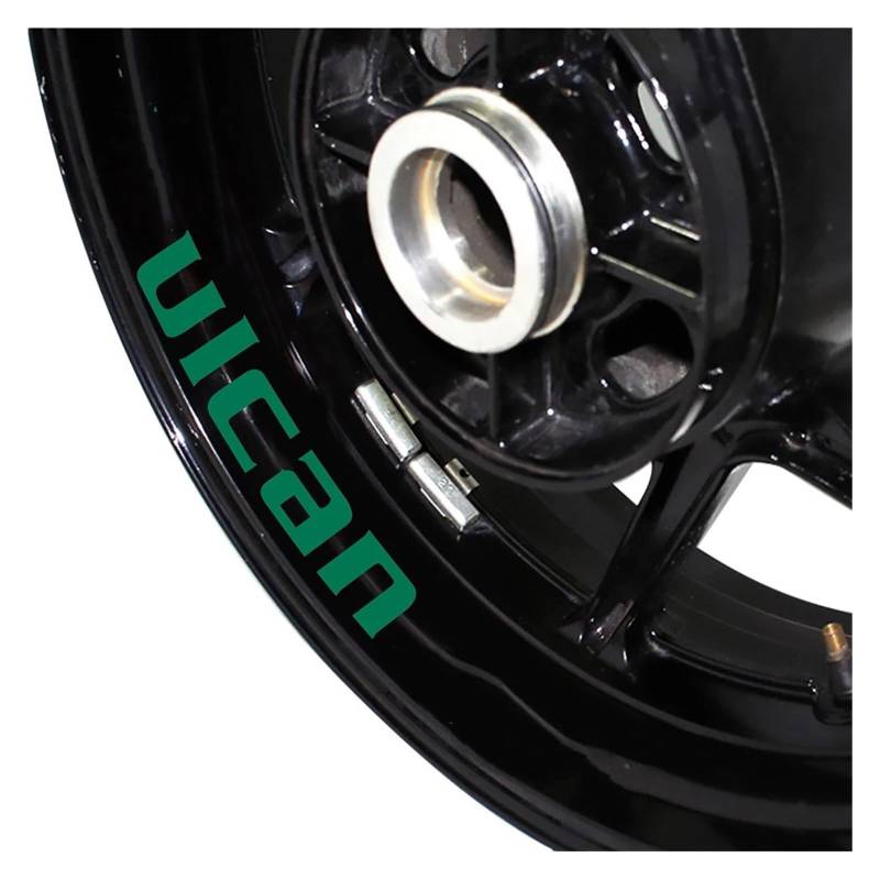 Motorrad Radaufkleber Motorrad Aufkleber Wasserdicht Dekorative Rad Streifen Reflektierende Innenring Aufkleber Für VUICAN S Felgenaufkleber(Reflective Green) von YHYFFSS