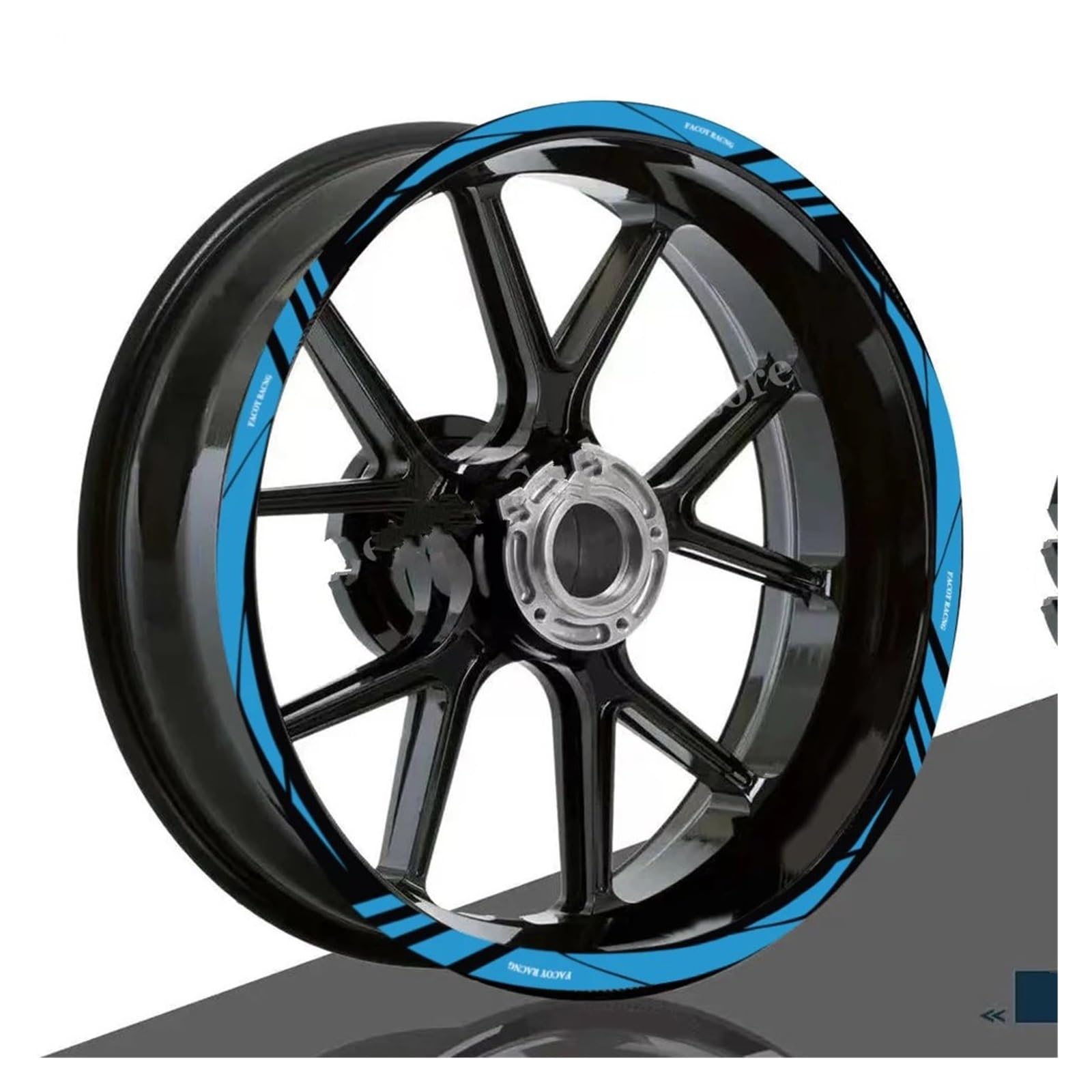 Motorrad Radaufkleber Motorrad Felge Aufkleber Aufkleber Streifen Rad Band Wasserdicht Zubehör Für Ya&maha Für MT-09 Für MT09 Felgenaufkleber(Blue) von YHYFFSS