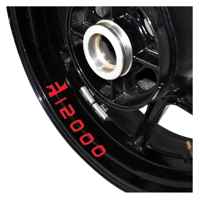 Motorrad Radaufkleber Motorrad Geändert Rad Aufkleber Wasserdicht Reflektierende Rad Aufkleber Farbe Rad Seite Streifen Für R1200 R Felgenaufkleber(Reflective Red) von YHYFFSS