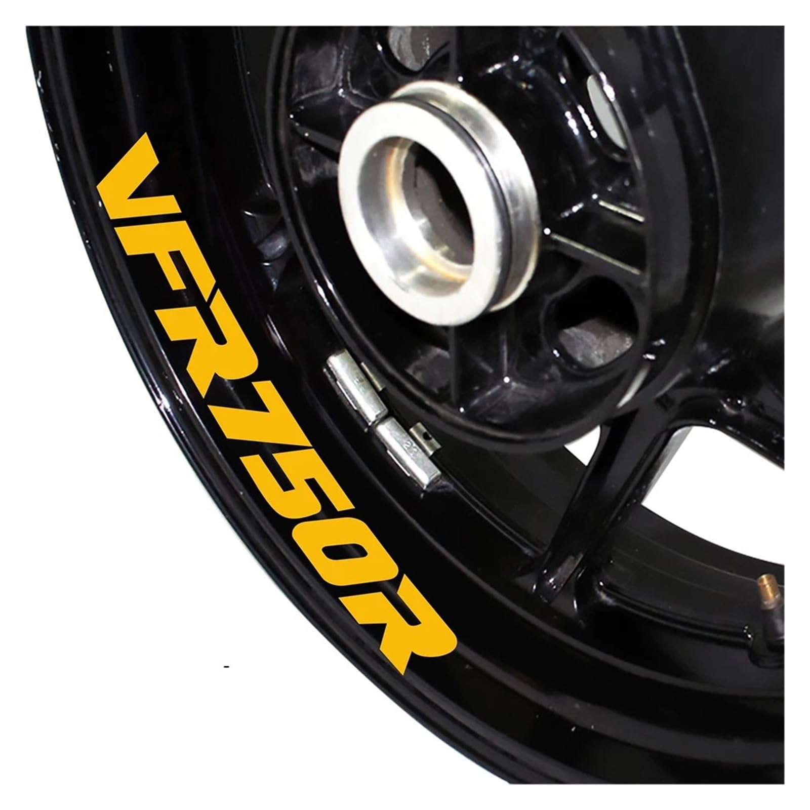 Motorrad Radaufkleber Motorrad Reifen Aufkleber Reflektierende Gürtel Fahrrad Aufkleber Dekoration Coole Wasserdichte Für VFR750R Felgenaufkleber(Reflective Yellow) von YHYFFSS