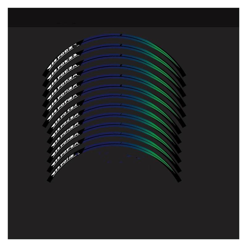 Motorrad Radaufkleber Reflektierende Motorrad Rad Wasserdichte Felge Aufkleber Motorrad Nabe Streifen Klebeband Aufkleber Für Forza 750 350 125 2023 Felgenaufkleber(Set B) von YHYFFSS