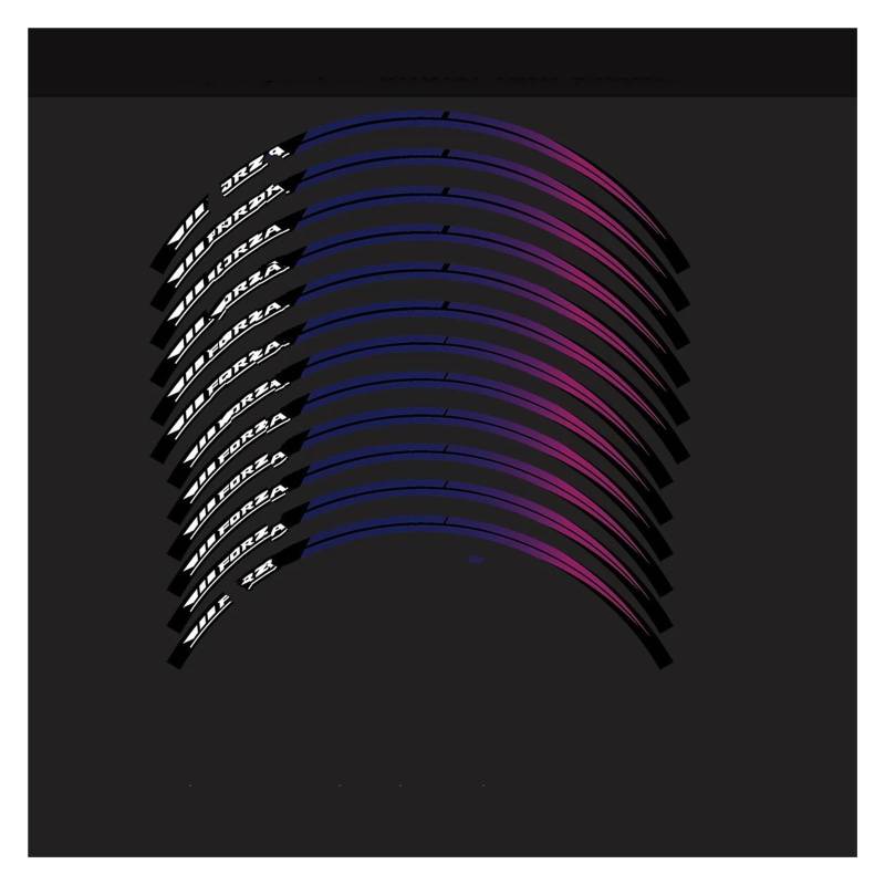 Motorrad Radaufkleber Reflektierende Motorrad Rad Wasserdichte Felge Aufkleber Motorrad Nabe Streifen Klebeband Aufkleber Für Forza 750 350 125 2023 Felgenaufkleber(Set C(01)) von YHYFFSS