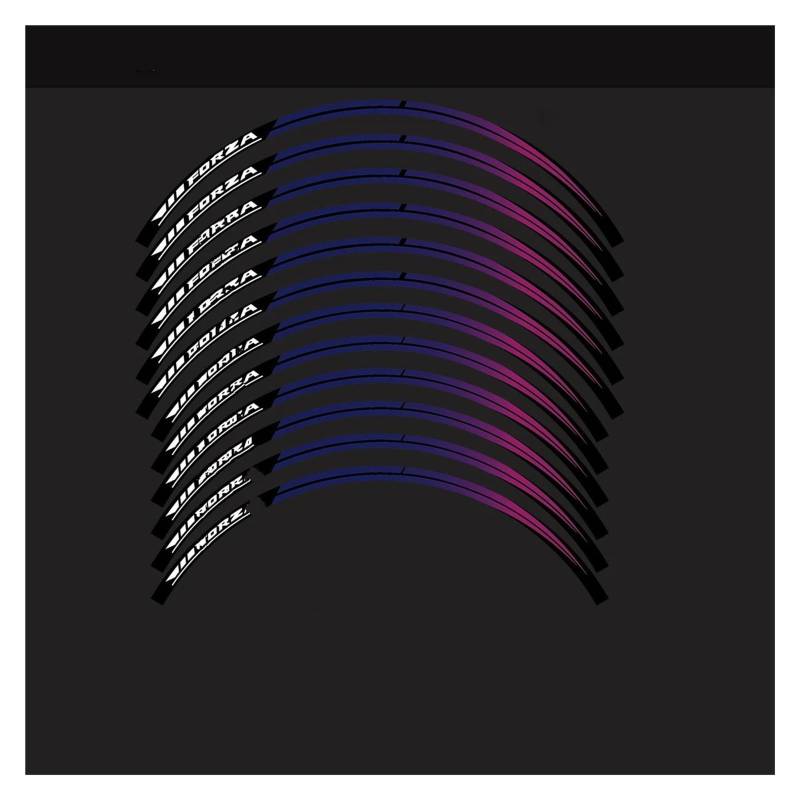 Motorrad Radaufkleber Reflektierende Motorrad Rad Wasserdichte Felge Aufkleber Motorrad Nabe Streifen Klebeband Aufkleber Für Forza 750 350 125 2023 Felgenaufkleber(Set C(02)) von YHYFFSS