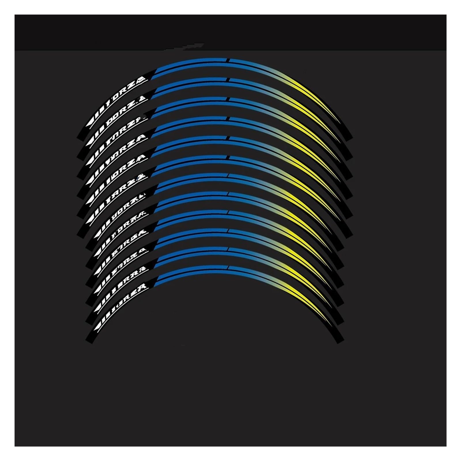 Motorrad Radaufkleber Reflektierende Motorrad Rad Wasserdichte Felge Aufkleber Motorrad Nabe Streifen Klebeband Aufkleber Für Forza 750 350 125 2023 Felgenaufkleber(Set D) von YHYFFSS