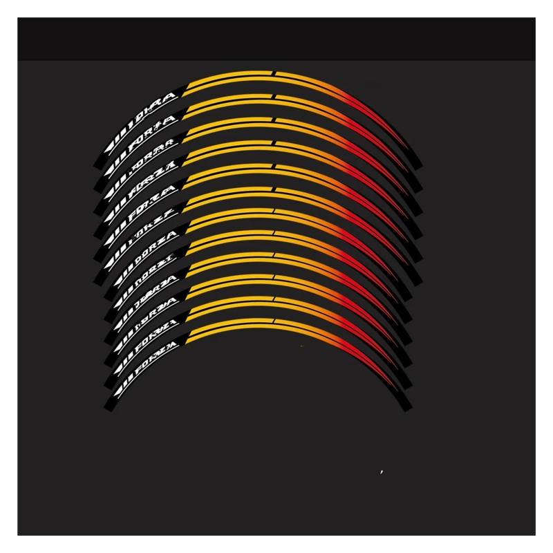 Motorrad Radaufkleber Reflektierende Motorrad Rad Wasserdichte Felge Aufkleber Motorrad Nabe Streifen Klebeband Aufkleber Für Forza 750 350 125 2023 Felgenaufkleber(Set F(01)) von YHYFFSS