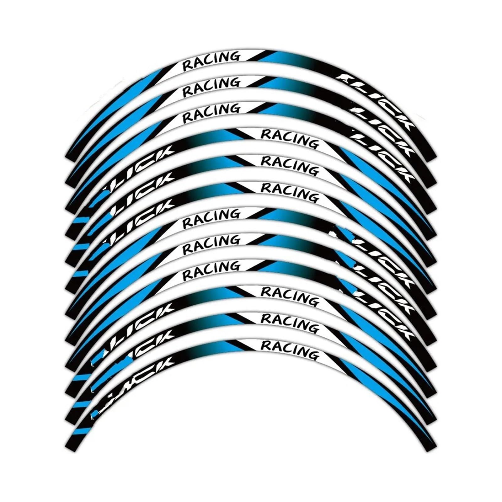 Motorrad Radaufkleber Reflektierendes Zubehör Radaufkleber Innenseite Nabe Aufkleber Felgenrandaufkleber Für CLICK 160 Für 125i Für 125 Für 150 Für 150i Felgenaufkleber(Blue) von YHYFFSS