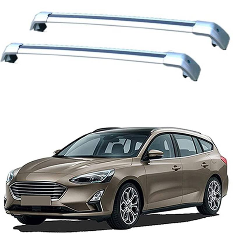 (2Stk) Dachgepäckträger Dachträger für Ford Focus, 5dr Estate 2018 2019 2020 2021 2022 2023 Aluminium Dachträger Querstangen Gepäckträger,A von YIANKWY