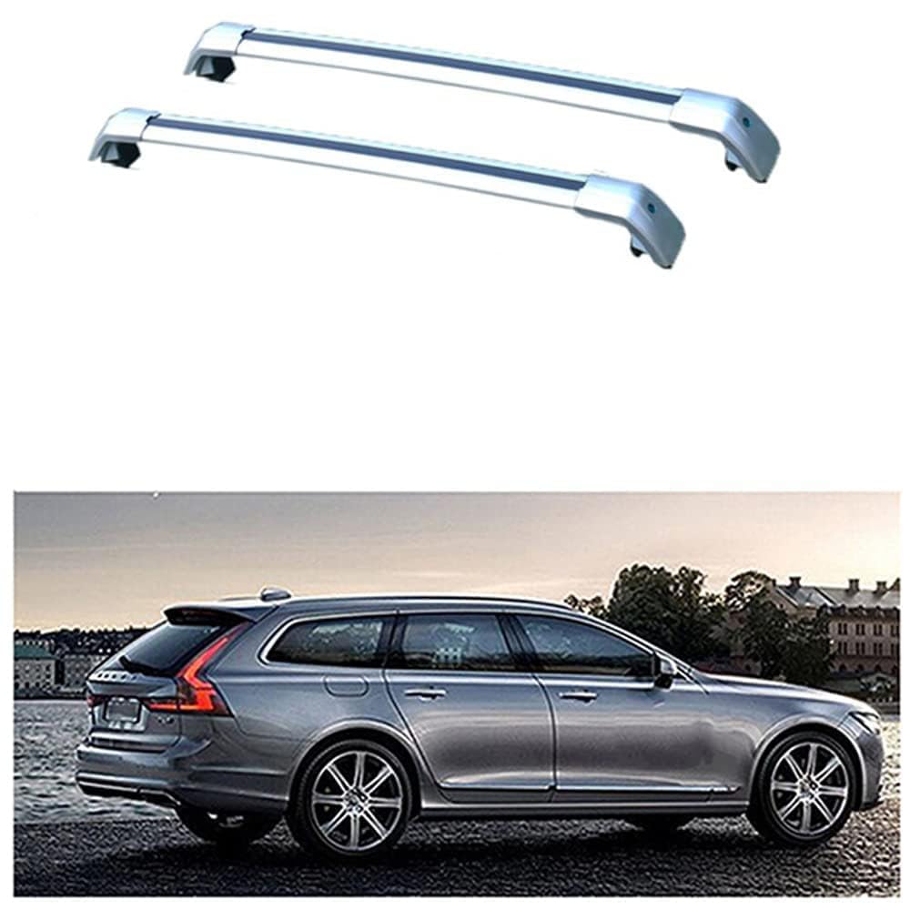 YIANKWY (2Stk) Dachgepäckträger Dachträger für Volvo V90 2016 2017 2018 2019 2020 2021 2022 Aluminium Dachträger Querstangen Gepäckträger,C von YIANKWY