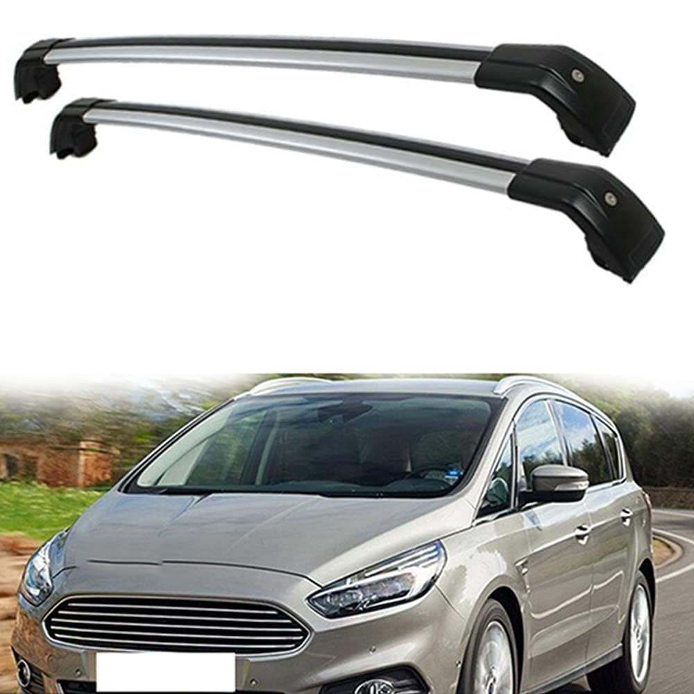 Dachgepäckträger Dachträger für Ford S-MAX 2015-2020 Aluminium Dachträger Querstangen Gepäckträger für Wanderungen und Camping Fahrradträger Autozubehör(2Stk),A von YIANKWY