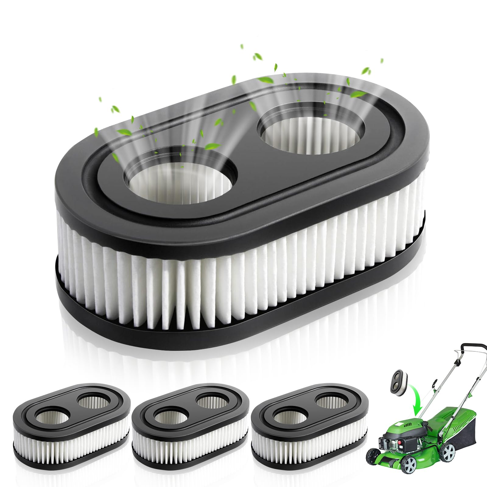 Luftfilter Rasenmäher 4 Stück Luftfilter für Briggs & Stratton Rasenmäher Luftfilter Kompatibel mit Briggs & Stratton 550E550EX 575EX Rasenmäher Ersetzt 593260 798452 798339 von YICH