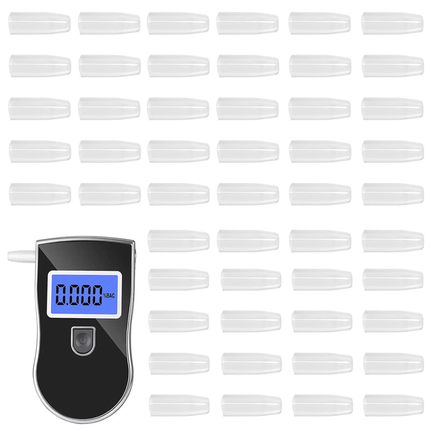 YICH Alkoholtester Mundstücke 50 Stück AT818 Alkoholtester Mundstücke für AT818 Alkoholmeter Atemalkoholtester Mundstuecken für AT818 Alkoholtester Ersatzmundstück (Ohne Alkoholtester) von YICH