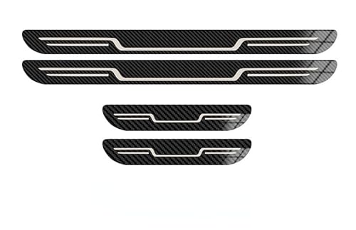 4Stück Auto Einstiegsleisten Schutzfolie für Seat Leon Arona Ateca Ibiza FR, Edelstahl Türschwelle Scheuerschutz Welcome Pedal Strip Cover Auto Scuff Plate Türschwelle,D von YIDIRUI