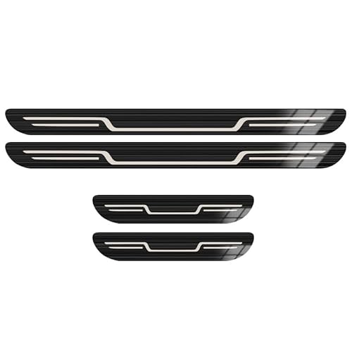 YIDIRUI 4Stück Auto Einstiegsleisten Schutzfolie für VW Golf 7 MK7 Polo T-ROC Tiguan, Edelstahl Türschwelle Scheuerschutz Welcome Pedal Strip Cover Auto Scuff Plate Türschwelle,B von YIDIRUI