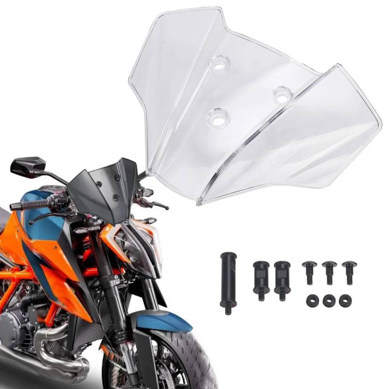 YIEBA Windschutzscheibe Motorrad Luftstrom Windabweiser Frontschutz Windschutz Verkleidung vorne für 1290 Super Duke R 2020-2024 1290 Super Duke R MY20 2020-2023(Tor) von YIEBA