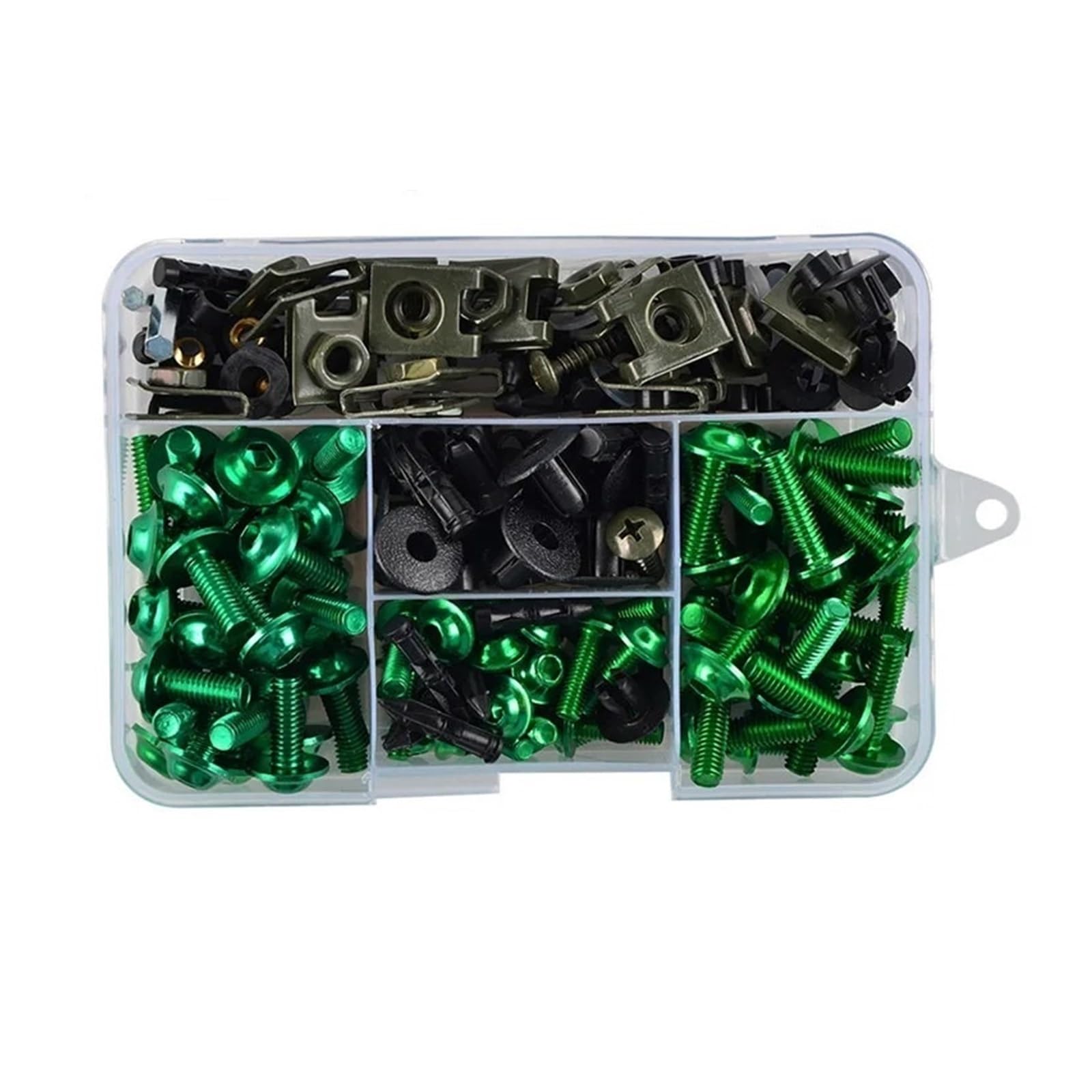 Motorrad Schrauben Set Für Ducati 848 Monster 821 796 797 696 950 195Pcs Motorrad Zubehör Aluminium Verkleidung Schrauben Schrauben Kit Mutter Clips(Green) von YIESANS