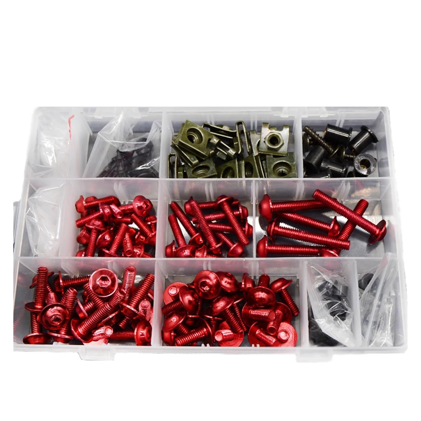 Motorrad Schrauben Set Für HON@&DA CB500 CB 500 1994 1995 1996 Motorrad Verkleidung Körper Bolt Kit Schraube Spire Geschwindigkeit Verschluss Clip Mutter Montage Mutter(Red) von YIESANS