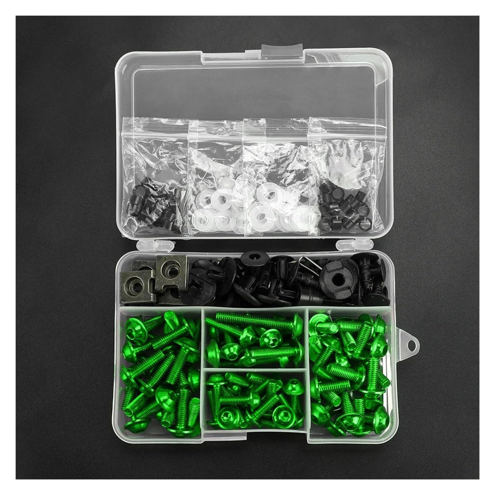 Motorrad Schrauben Set Für KA@&WASAKI Z750 Z 750 Z800 Z750R Z250 Z1000 250/300 Z900 ZX6R Universal Motorrad Verkleidung Bolt Kit Verschluss Clips Schraube(Green) von YIESANS